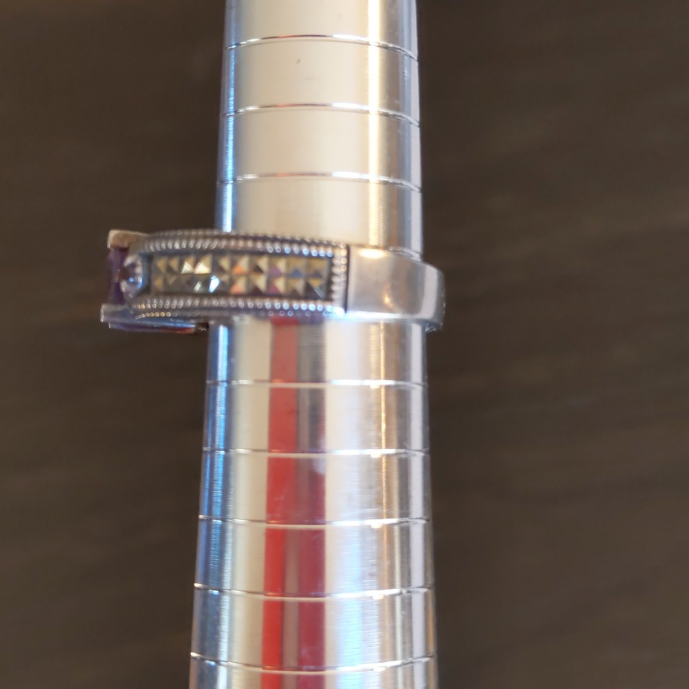 Judith Jack Silver Stackable Ring Set With Amethy… - image 6